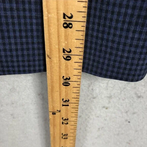 Calvin Klein Blazer Mens 38R Blue Check 100% Wool Extreme Slim Fit Jacket Coat - Picture 4 of 16